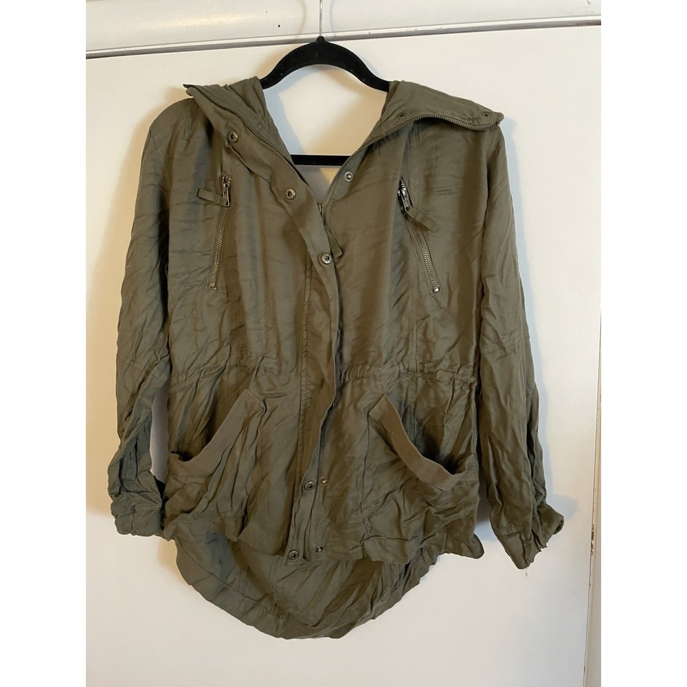 Women's Ashley International Outerwear Utility Jacket Olive Green Size‎ Large